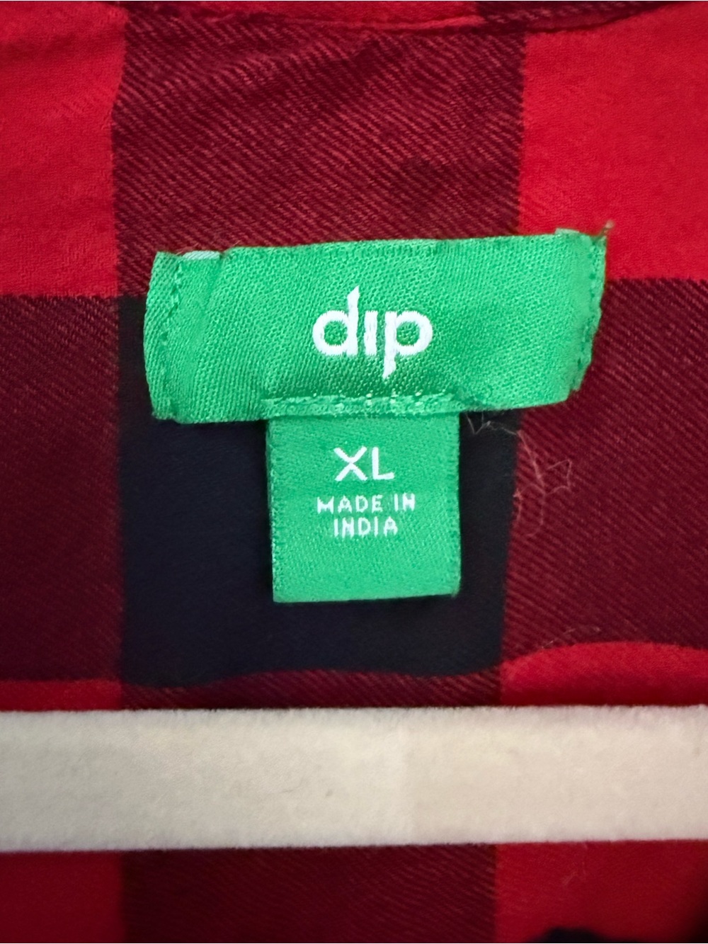 dip Red and Black Buffalo Plaid Button-Down Shirt 100% cotton - Picture 4 of 5